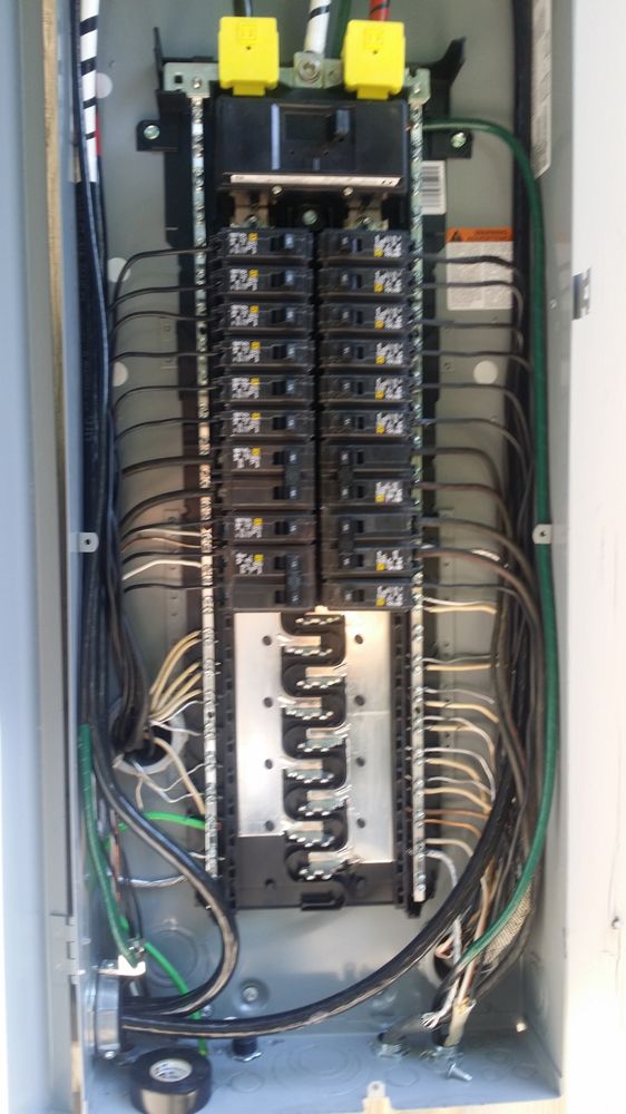 Neatly wired breaker panel completed by B-Well Electric